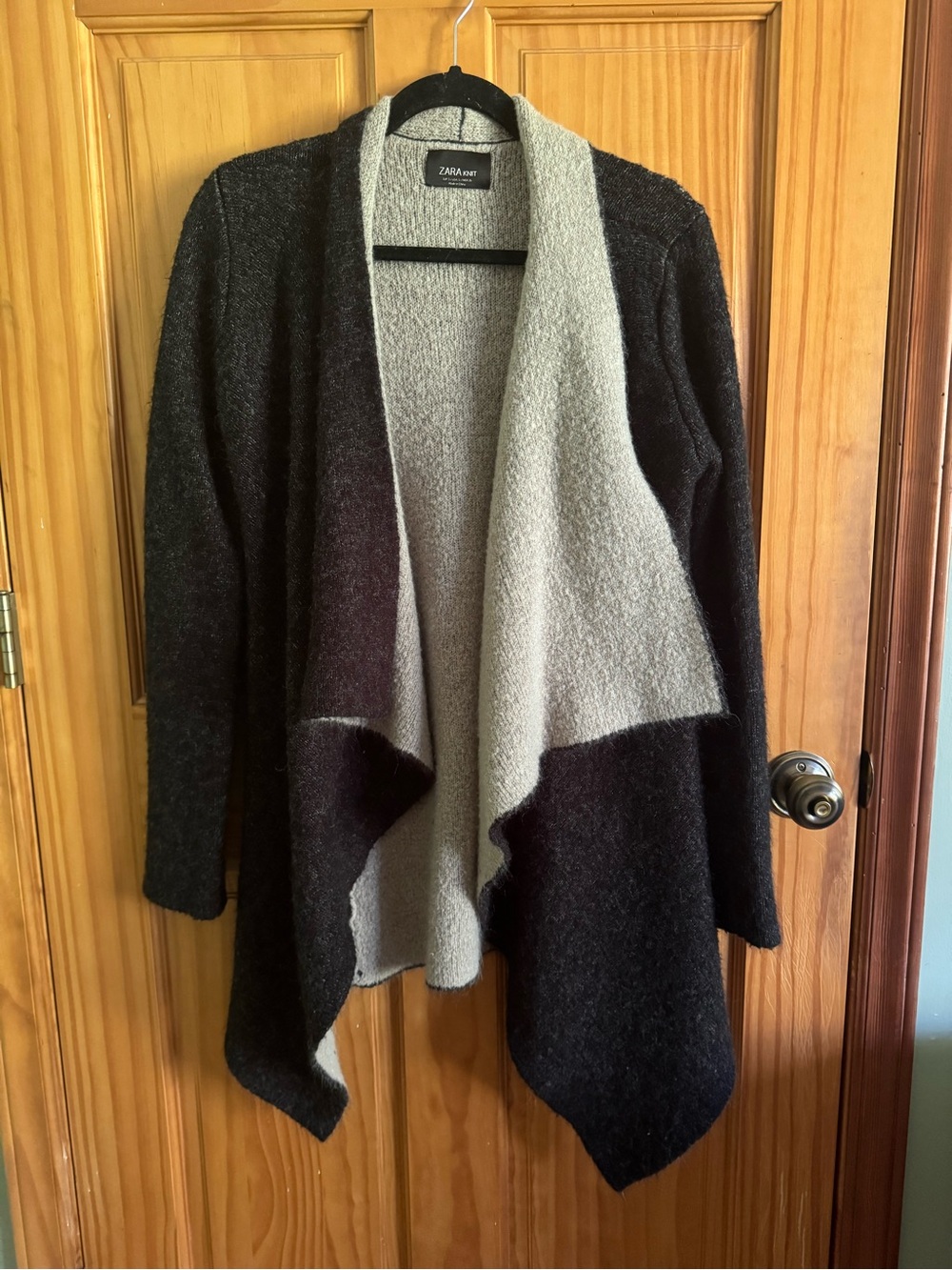 Zara Knit Colorblock Open Front Cardigan | Small
